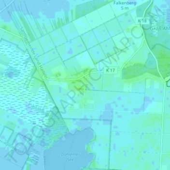 Mappa topografica Ahlen-Falkenberg, altitudine, rilievo