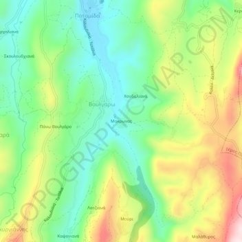 Mappa topografica Makronas, altitudine, rilievo