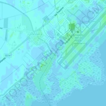 Mappa topografica Spotting point, altitudine, rilievo