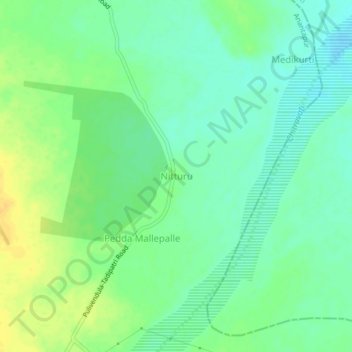 Mappa topografica Nitturu, altitudine, rilievo