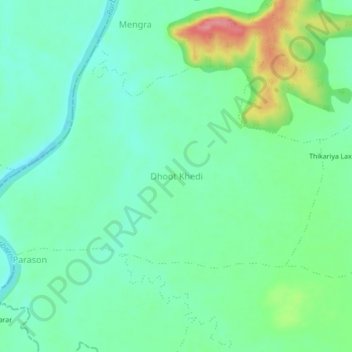 Mappa topografica Dhoot Khedi, altitudine, rilievo