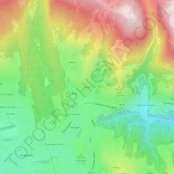 Mappa topografica Costa, altitudine, rilievo