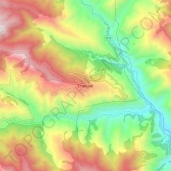Mappa topografica Chaupal, altitudine, rilievo