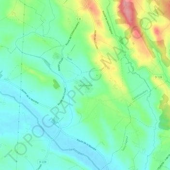 Mappa topografica Les Crozes, altitudine, rilievo
