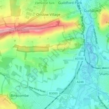Mappa topografica Littleton, altitudine, rilievo