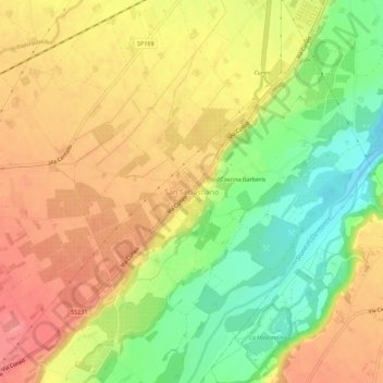 Mappa topografica San Sebastiano, altitudine, rilievo