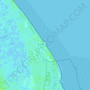 Mappa topografica Utah-Beach, altitudine, rilievo