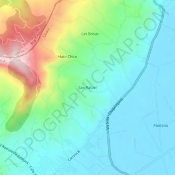 Mappa topografica San Rafael, altitudine, rilievo