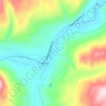 Mappa topografica Curlew, altitudine, rilievo
