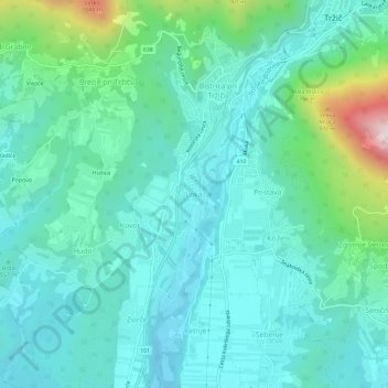 Mappa topografica Loka, altitudine, rilievo