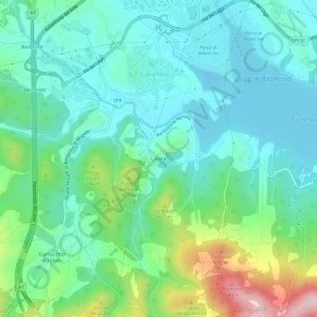 Mappa topografica Latera, altitudine, rilievo