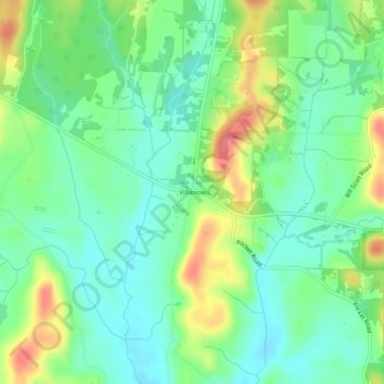 Mappa topografica Villanow, altitudine, rilievo