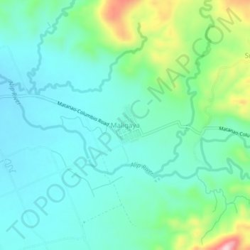 Mappa topografica Maligaya, altitudine, rilievo