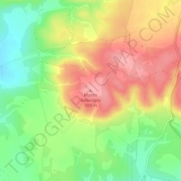 Mappa topografica Monte Belvedere, altitudine, rilievo