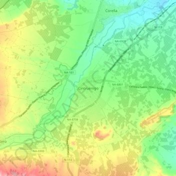 Mappa topografica Cintruénigo, altitudine, rilievo