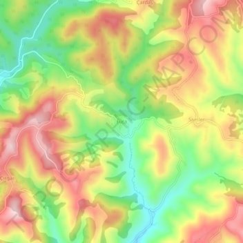Mappa topografica Futa, altitudine, rilievo