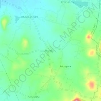 Mappa topografica Haraluru, altitudine, rilievo