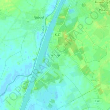 Mappa topografica Schülp, altitudine, rilievo