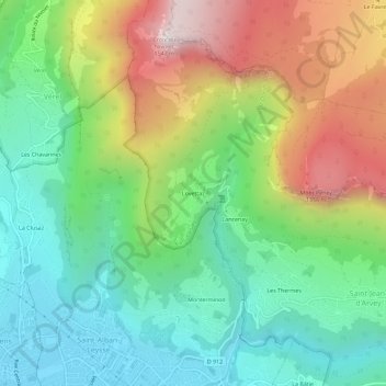 Mappa topografica Lovettaz, altitudine, rilievo