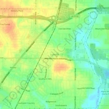 Mappa topografica La Rosen, altitudine, rilievo