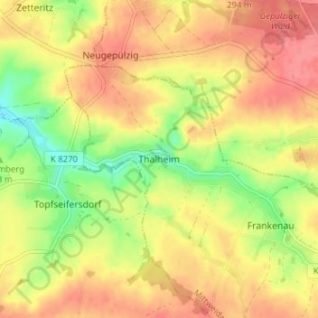 Mappa topografica Thalheim, altitudine, rilievo