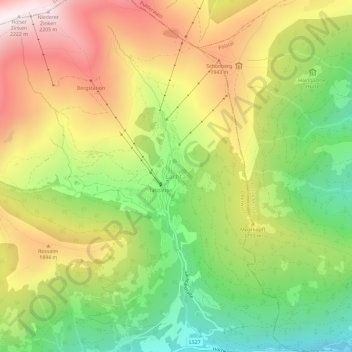 Mappa topografica Lachtal, altitudine, rilievo