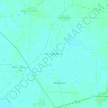 Mappa topografica Mohkam Bhatti, altitudine, rilievo