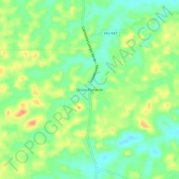 Mappa topografica Unión Porvenir, altitudine, rilievo