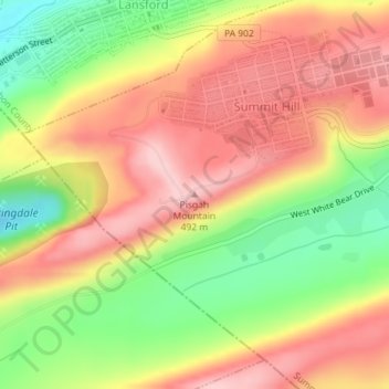 Mappa topografica Pisgah Mountain, altitudine, rilievo