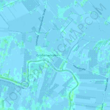 Mappa topografica Helle, altitudine, rilievo