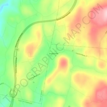 Mappa topografica Harlemville, altitudine, rilievo