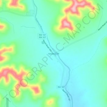 Mappa topografica Vanderpool, altitudine, rilievo