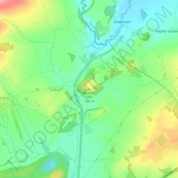 Mappa topografica Beacon Hill, altitudine, rilievo