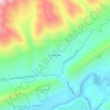 Mappa topografica Cardwell Town, altitudine, rilievo