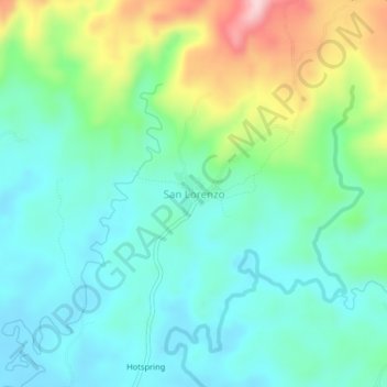 Mappa topografica San Lorenzo, altitudine, rilievo