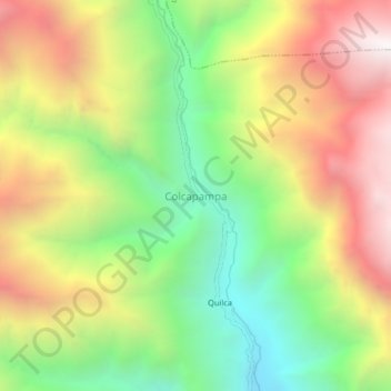 Mappa topografica Colcapampa, altitudine, rilievo