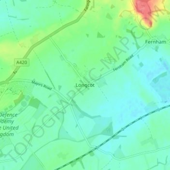 Mappa topografica Longcot, altitudine, rilievo