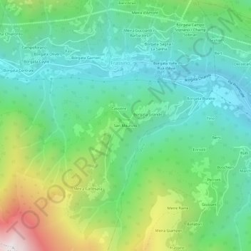 Mappa topografica San Maurizio, altitudine, rilievo