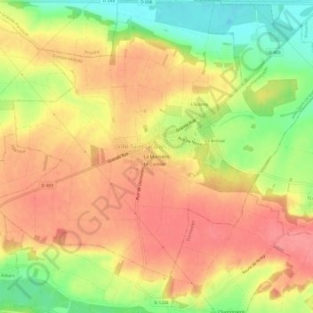 Mappa topografica La Marnière, altitudine, rilievo