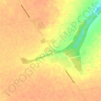 Mappa topografica Caravágio, altitudine, rilievo