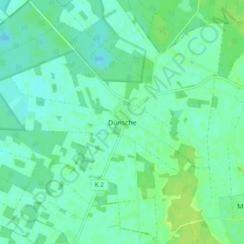 Mappa topografica Dünsche, altitudine, rilievo