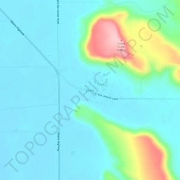 Mappa topografica Crane, altitudine, rilievo