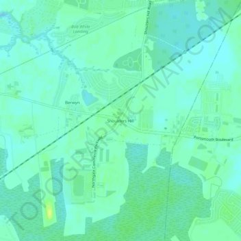 Mappa topografica Shoulders Hill, altitudine, rilievo