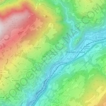 Mappa topografica St. Valentin, altitudine, rilievo