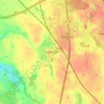Mappa topografica Kavelstorf, altitudine, rilievo