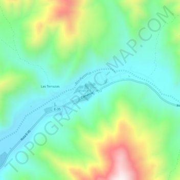 Mappa topografica Hierro Viejo, altitudine, rilievo