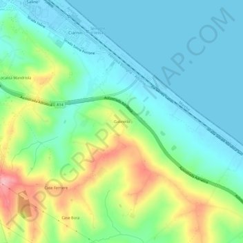 Mappa topografica Gabriella, altitudine, rilievo