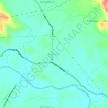 Mappa topografica Talobatib, altitudine, rilievo