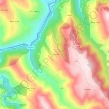 Mappa topografica Vilameixide, altitudine, rilievo