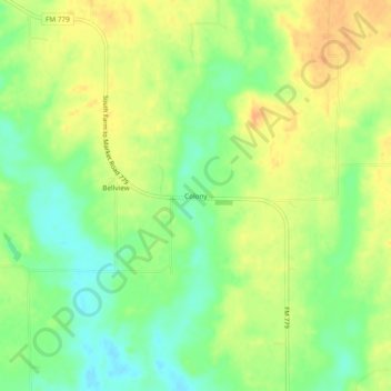 Mappa topografica Colony, altitudine, rilievo